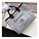 Chanel Deauville Tote 38cm Canvas Bag A66941 Light Grey/Black