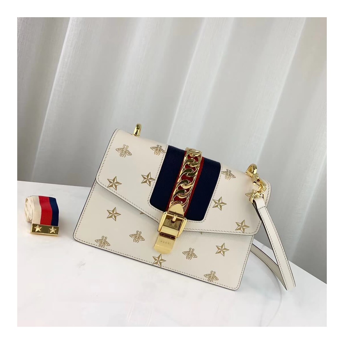 Gucci Sylvie Bee Star Small Shoulder Bag 524405