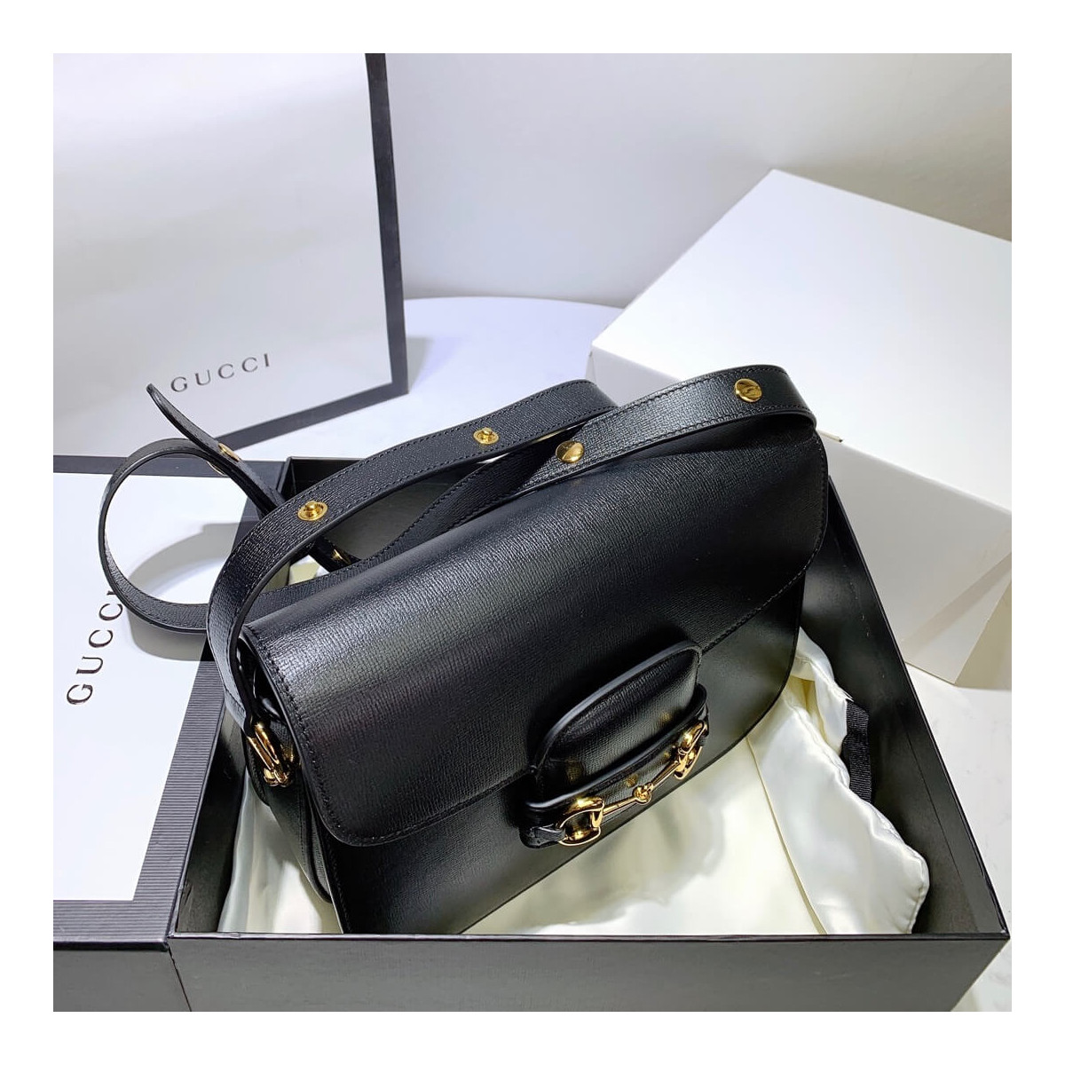 Gucci 1955 Horsebit Leather Shoulder Bag 602204