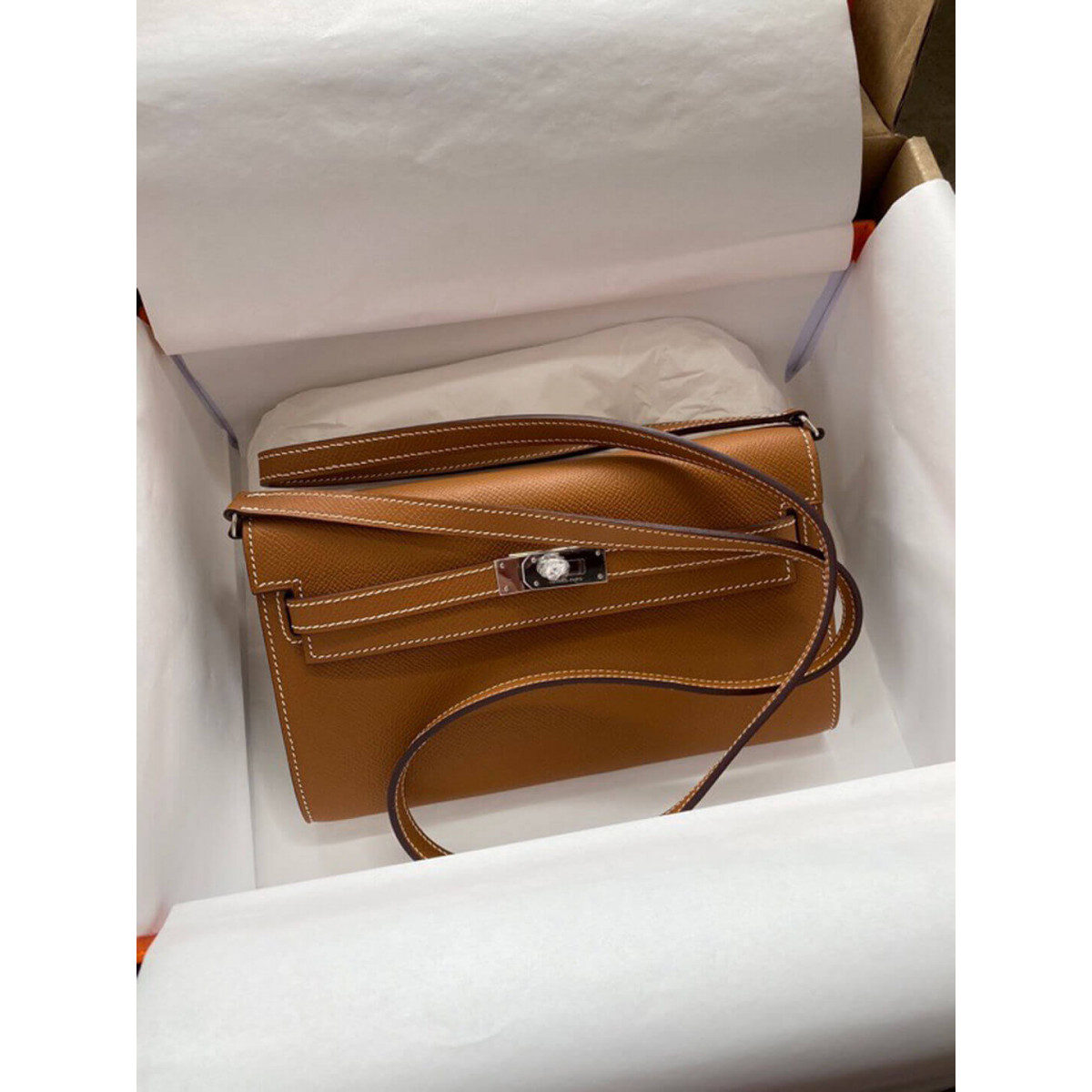 Hermes Kelly Wallet to Go Woc 499041 Brown