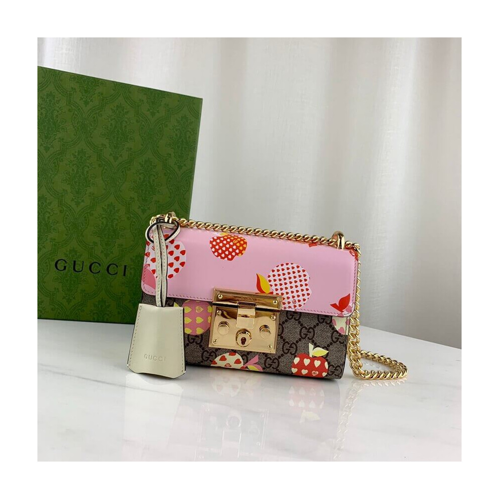 Gucci Padlock Heart Apple Pattern Small Shoulder Bag 409487