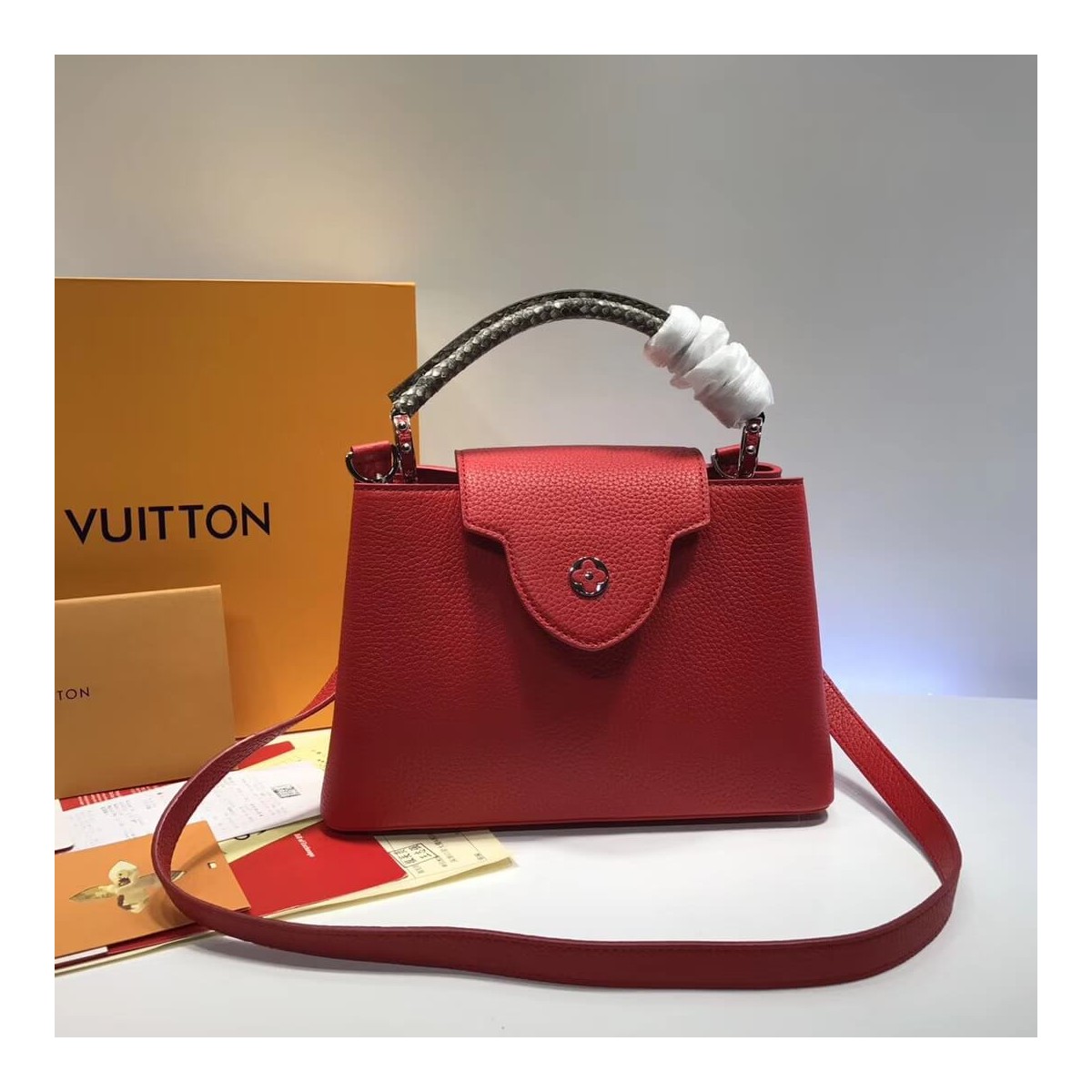 Louis Vuitton Taurillon Leather And Python Capucines BB N92039