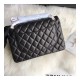 Chanel Lambskin 30cm Classic Flap Bag A1113 Black