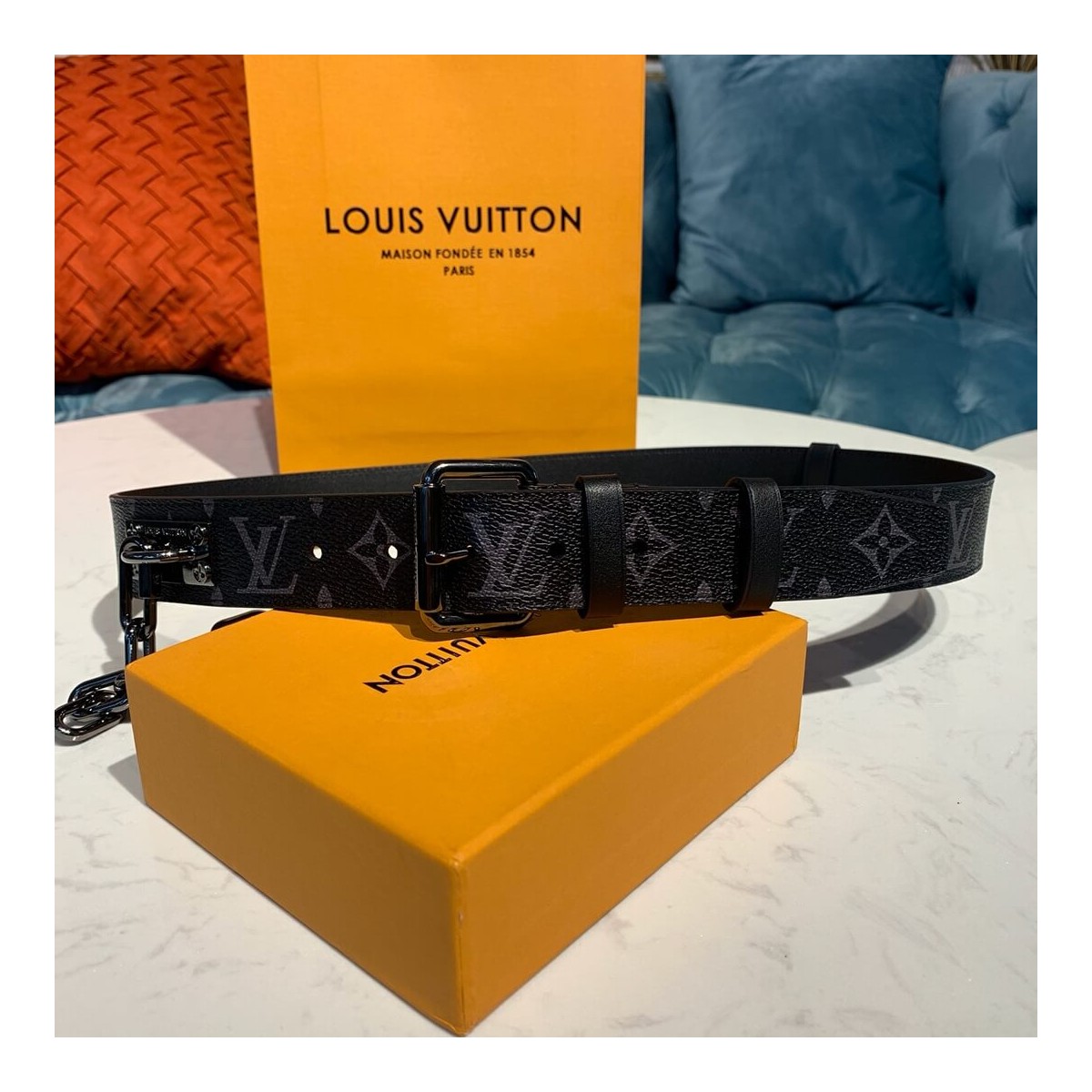 Louis Vuitton Signature Chain 35mm Belt M0179T