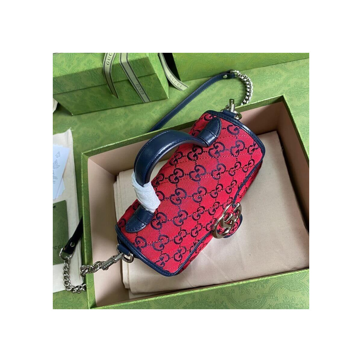 Gucci GG Marmont Multicolor Mini Top Handle Bag 583571