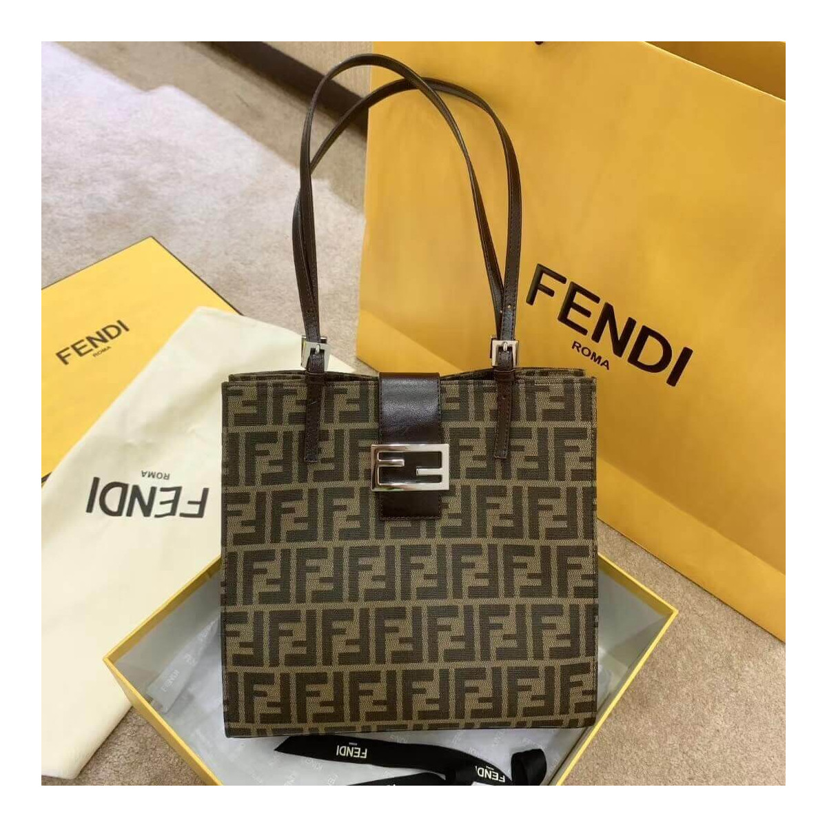 Fendi Vintage Zucca Shoulder Bag H014