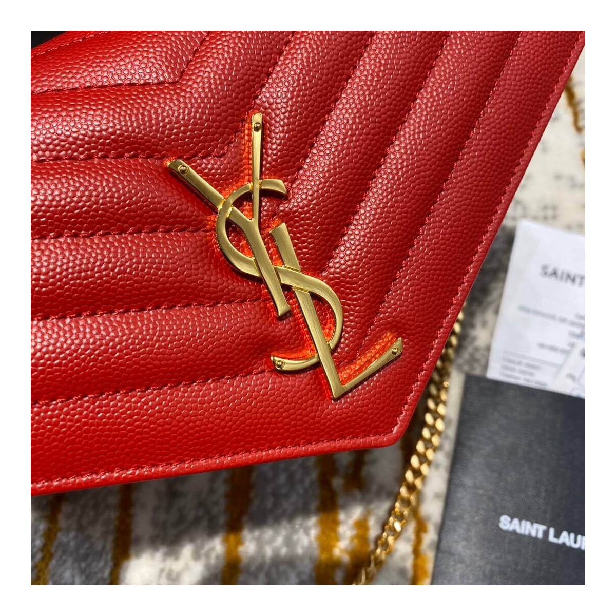 Saint Laurent Monogram Envelope Chain Wallet 377828