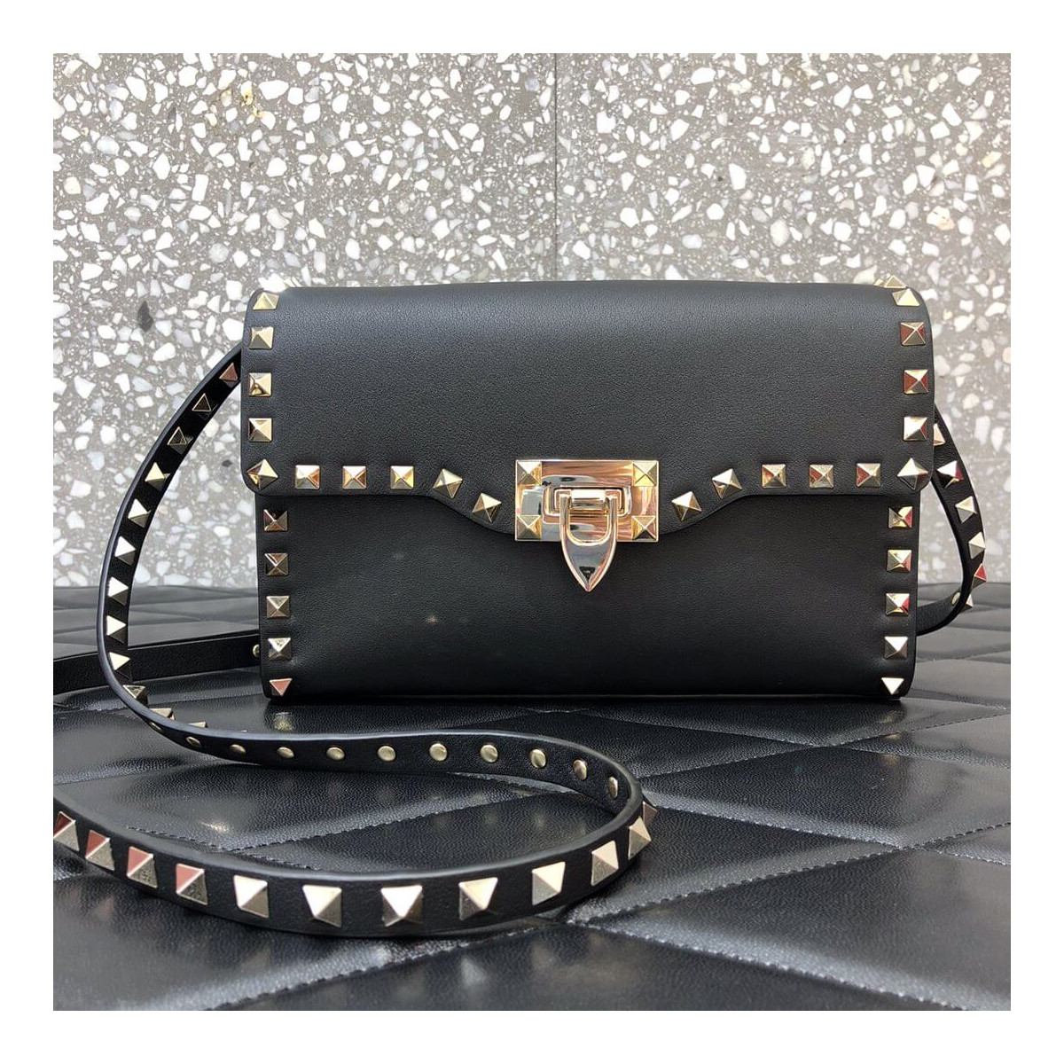 Valentino Garavani Rockstud Calfskin Crossbody Bag 0181