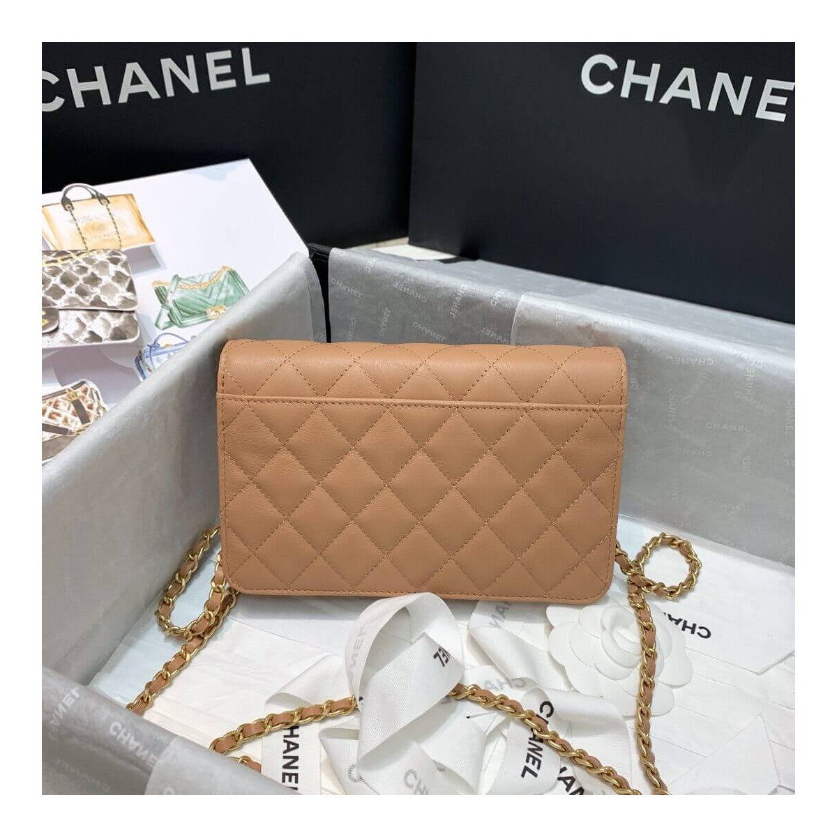 Chanel Front Logo 19cm Flap Bag 88826