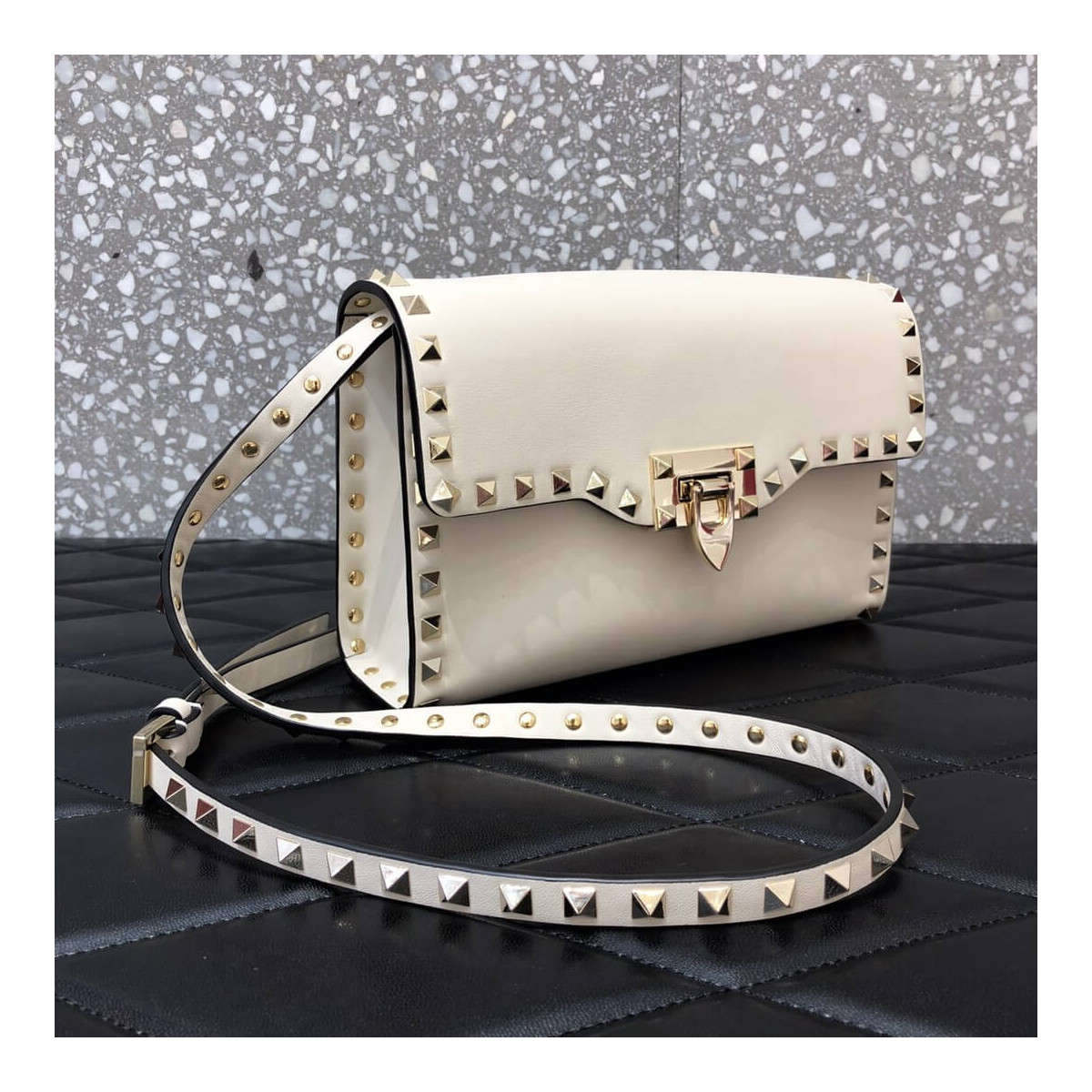 Valentino Garavani Rockstud Calfskin Crossbody Bag 0181