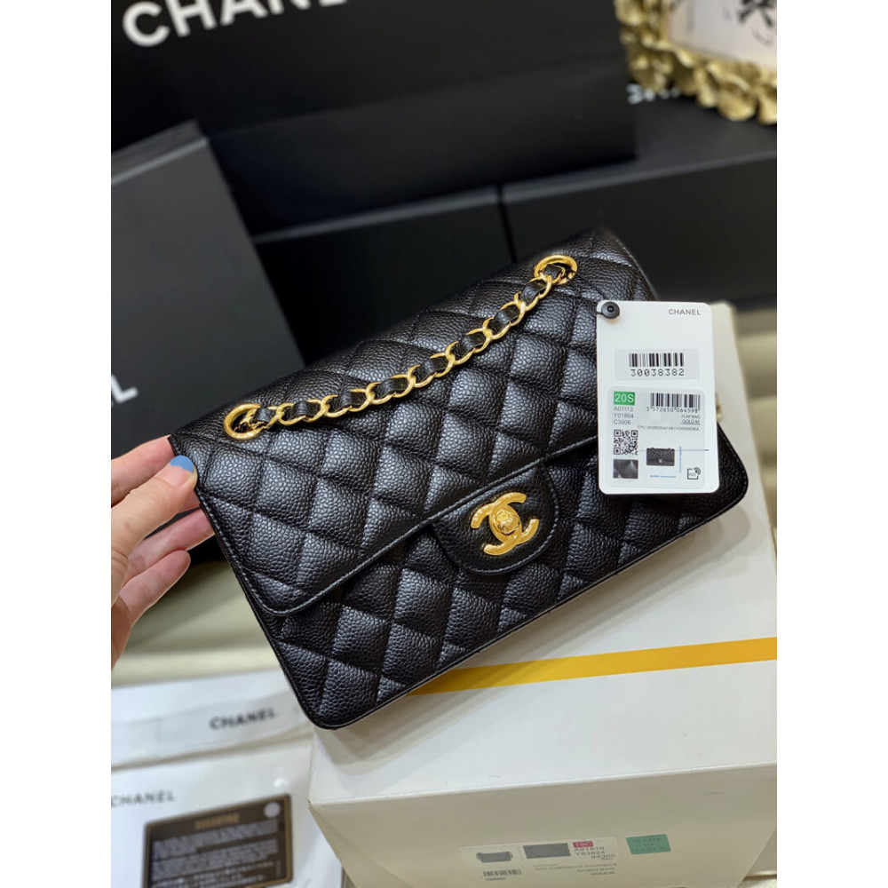 Chanel Small Classic Double Flap Bag A01113 Caviar Calfskin