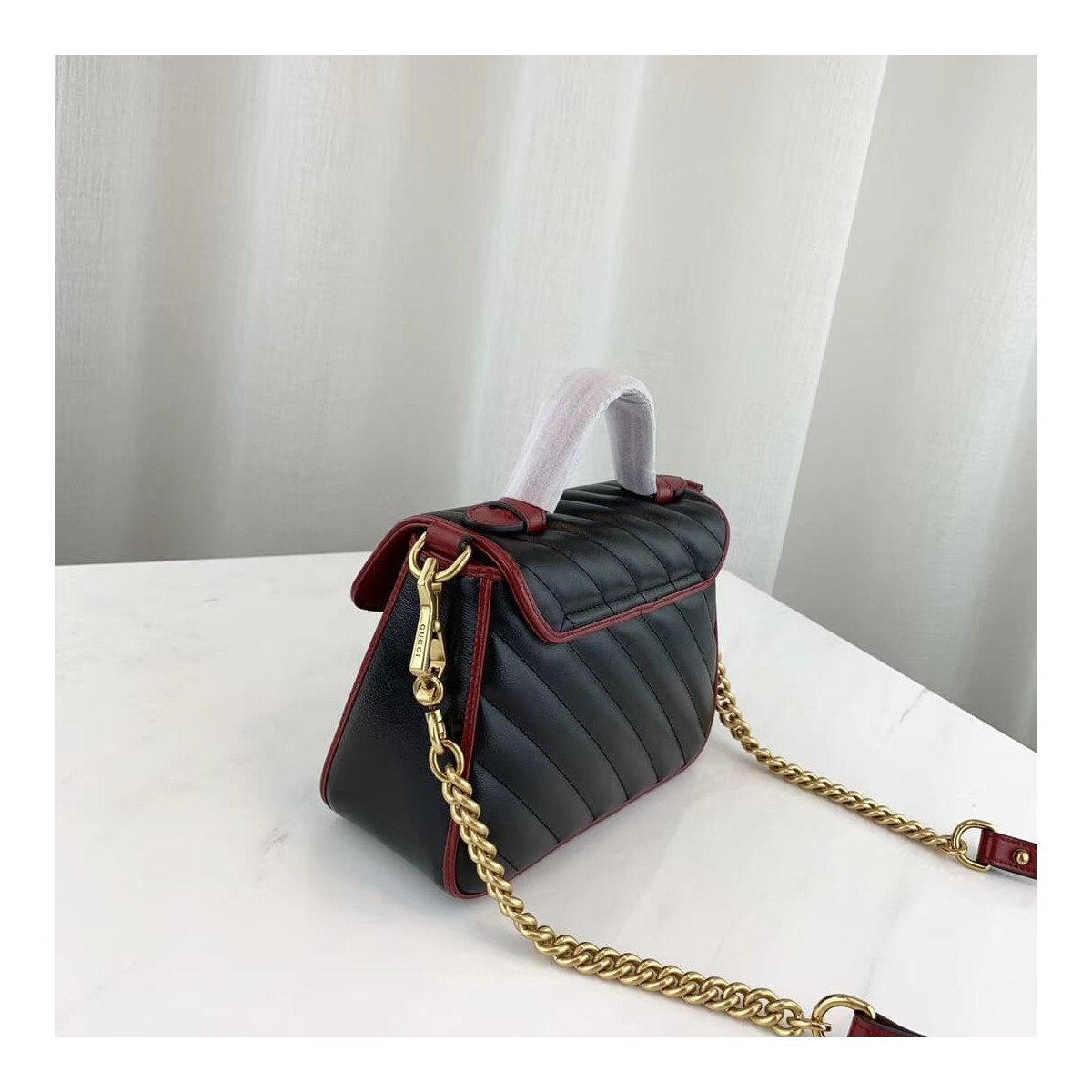 Gucci GG Marmont Mini Top Handle Bag 583571 Black