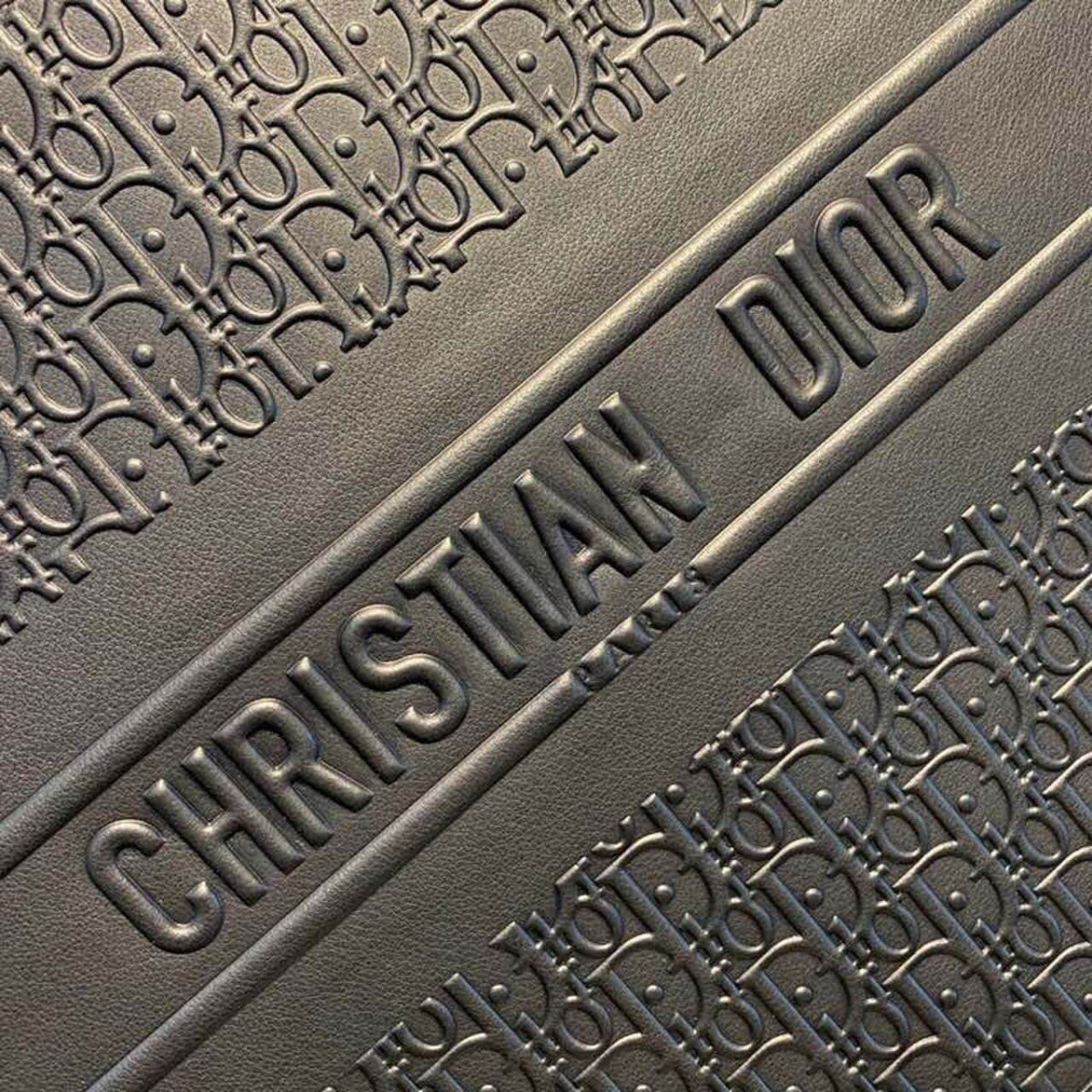 Christian Dior Oblique Embossed Calfskin Leather Book Tote M1296