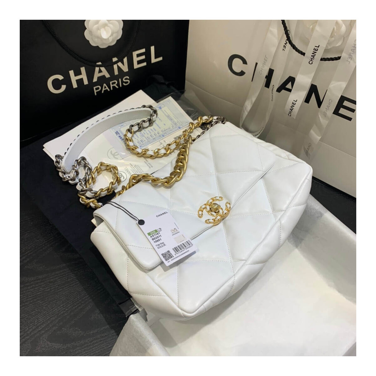 Chanel 19 Large Lambskin Flap Bag AS1161