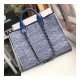 Chanel Deauville Tote 38cm Canvas Bag A66941 Blue Jacquard