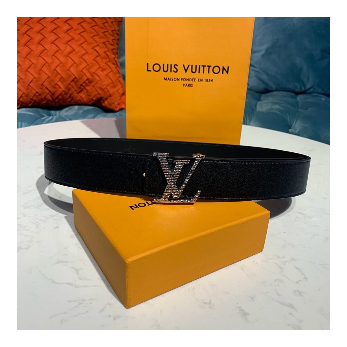 Louis Vuitton 40mm LV Mosaic Reversible Belt M0164U