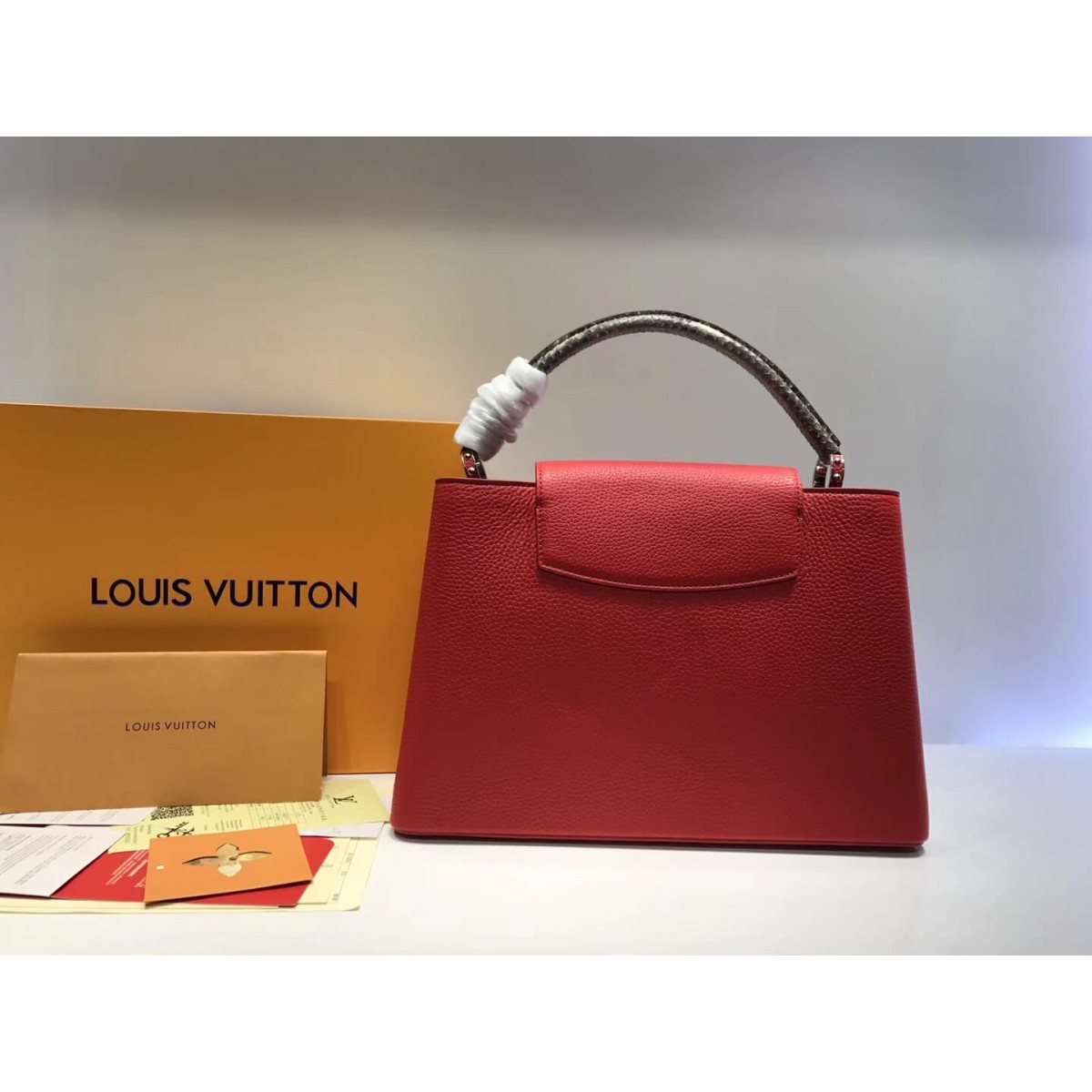 Louis Vuitton Taurillon Leather And Python Capucines MM N91711