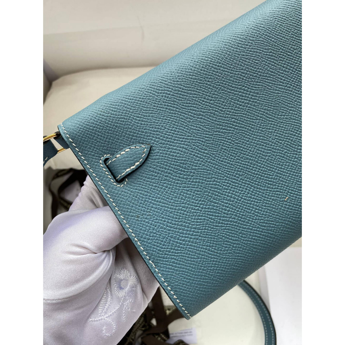 Hermes Kelly Wallet to Go Woc 499041 Blue