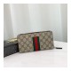 Gucci Bee Print Web GG Supreme Zip Around Wallet 408831