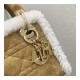 Mini Lady Dior Bag in Camel-Colored Shearling M0505