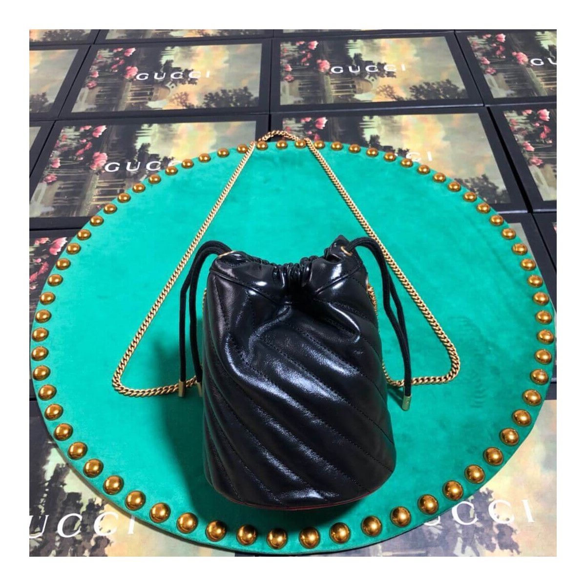 Gucci GG Marmont Mini Bucket Bag 575163 Black