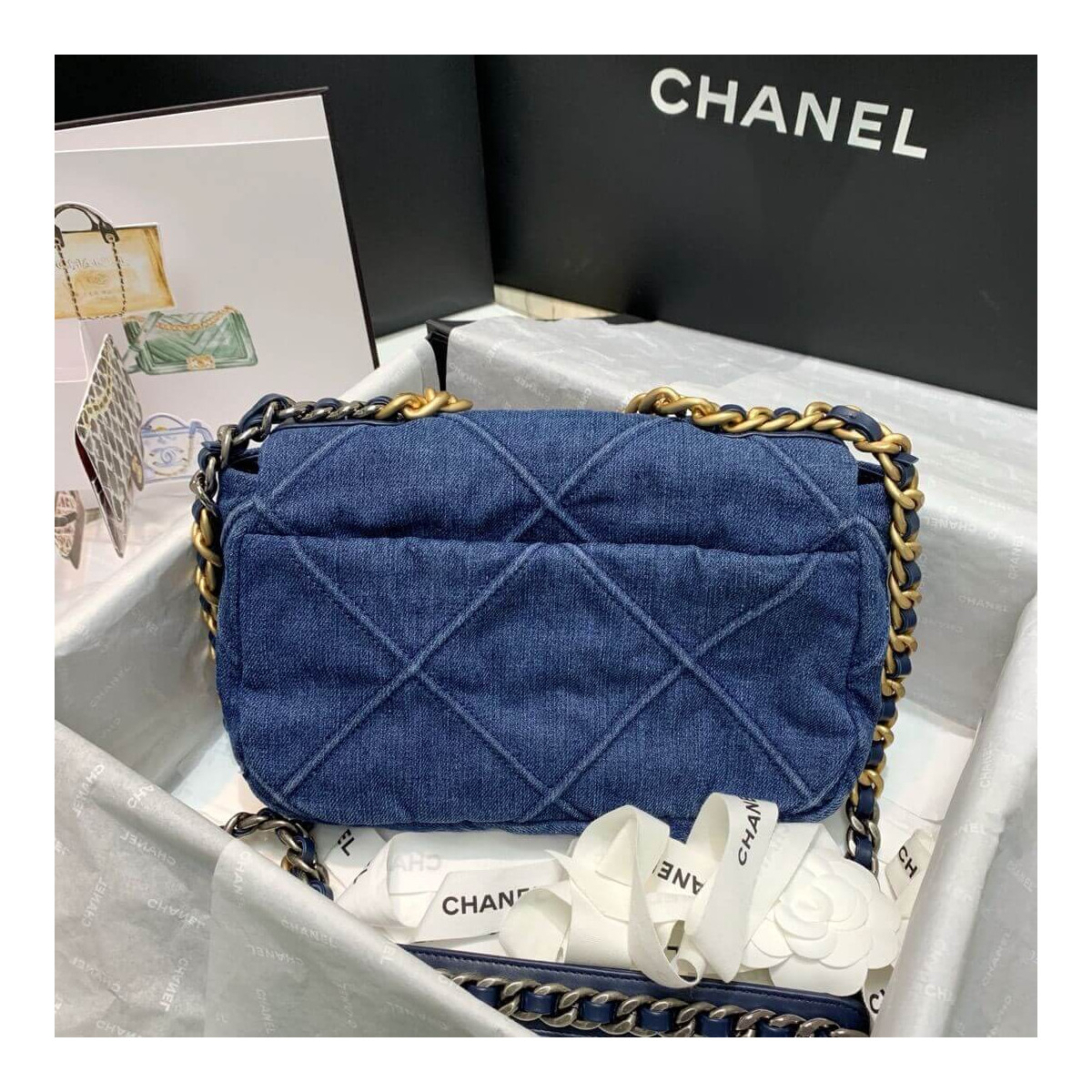 Chanel 19 Small Flap Bag AS1160 Denim