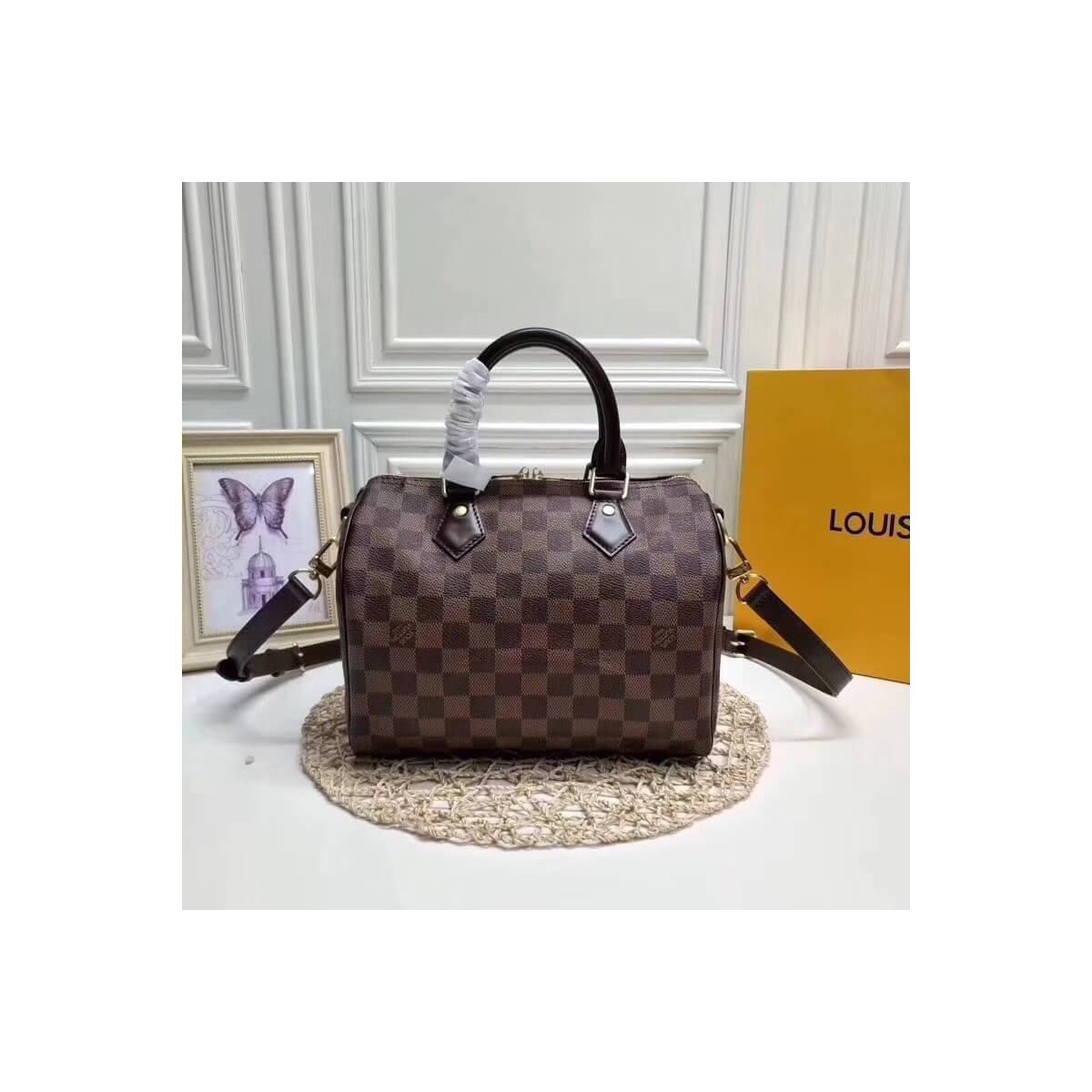 Louis Vuitton Damier Ebene Canvas Speedy Bandouliere 25 N41368