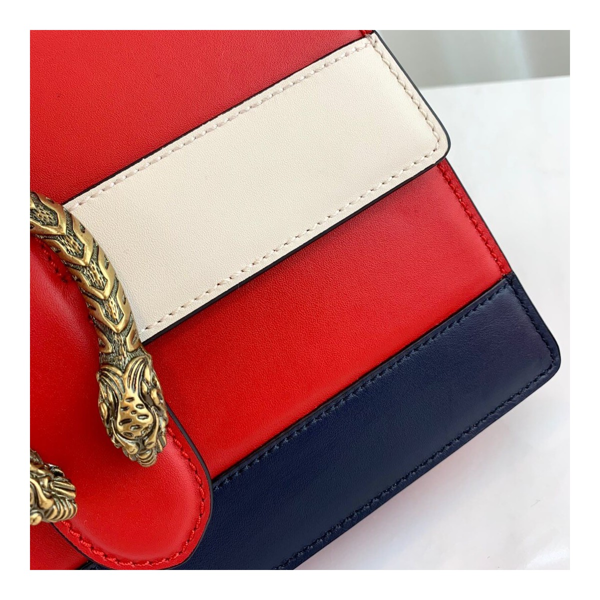 Gucci Dionysus Medium Top Handle Bag 448075 Red/White/Blue