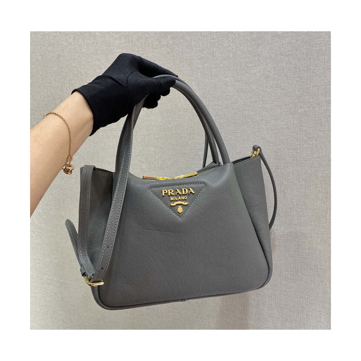 Prada Deerskin Leather Should Tote Bag 1BC145