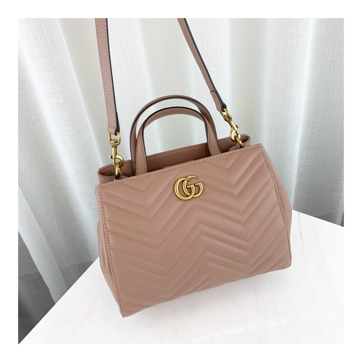 Gucci GG Marmont Small Matelasse Top Handle Bag 448054