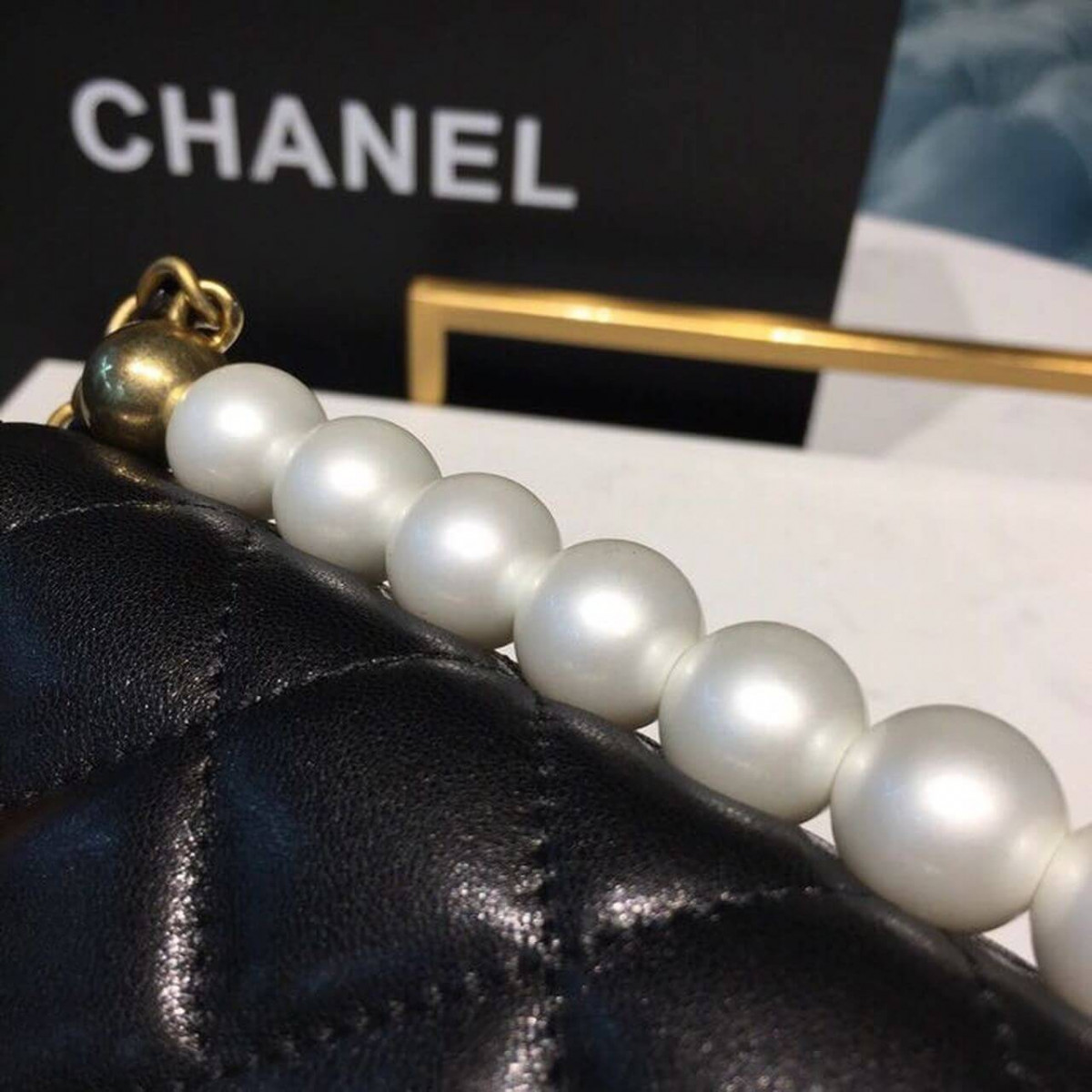 Chanel Small Pearl Chain Flap Bag AS0584