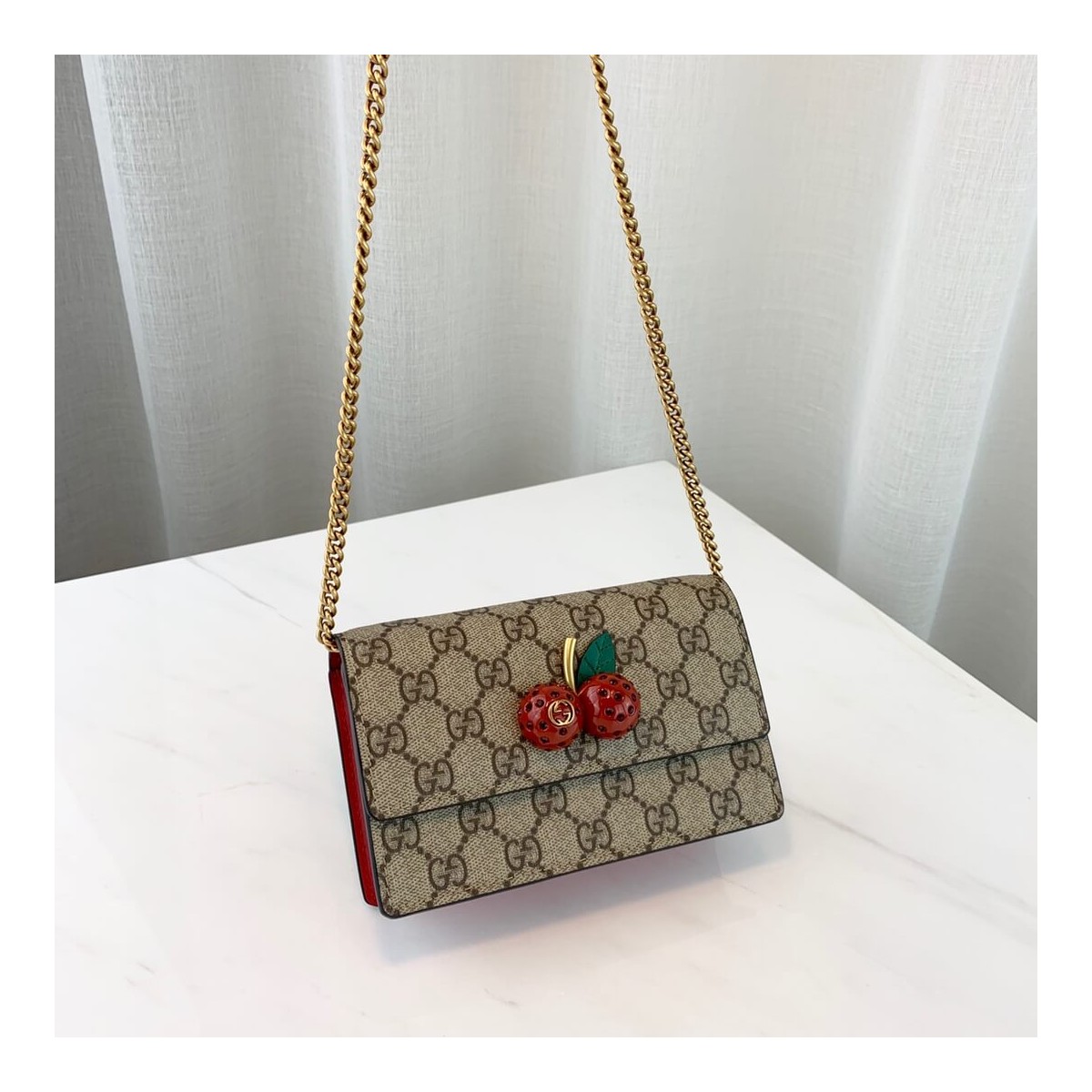 Gucci GG Supreme Mini Bag With Cherries PM 481291