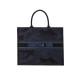 Christian Dior Book Tote Blue Camouflage Embroidery M1286