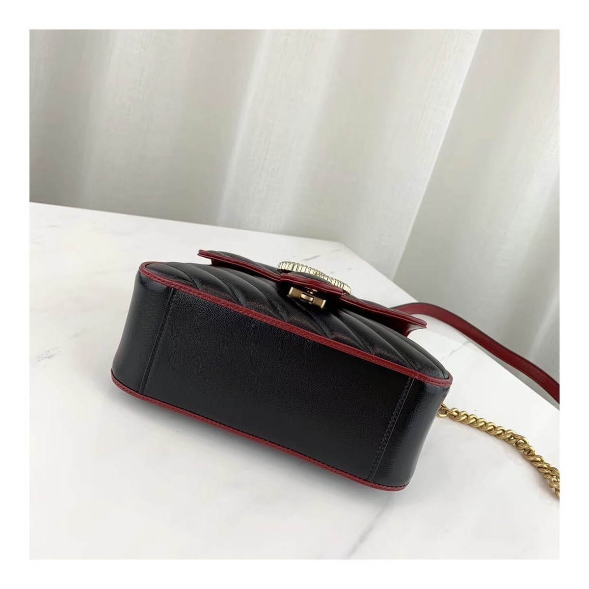 Gucci GG Marmont Mini Top Handle Bag 583571 Black