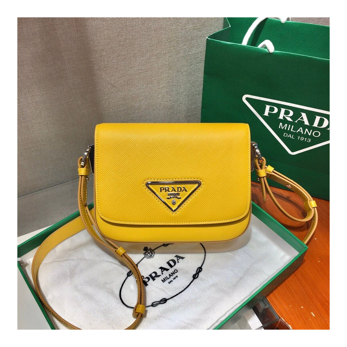 Prada Saffiano Leather Shoulder Bag 1BD249