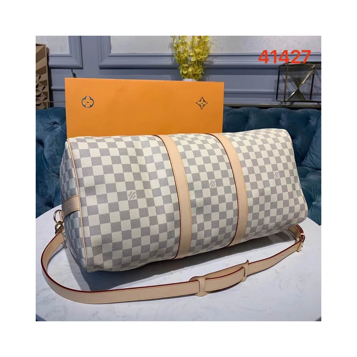 Louis Vuitton Damier Azur Keepall Bandouliere 50 N41427