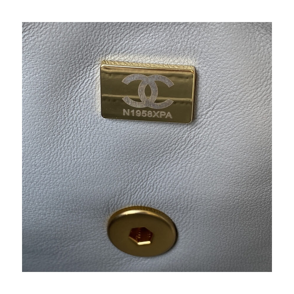 Chanel Mini Flap Bag With Top Handle AS2431 in Iridescent Lambskin