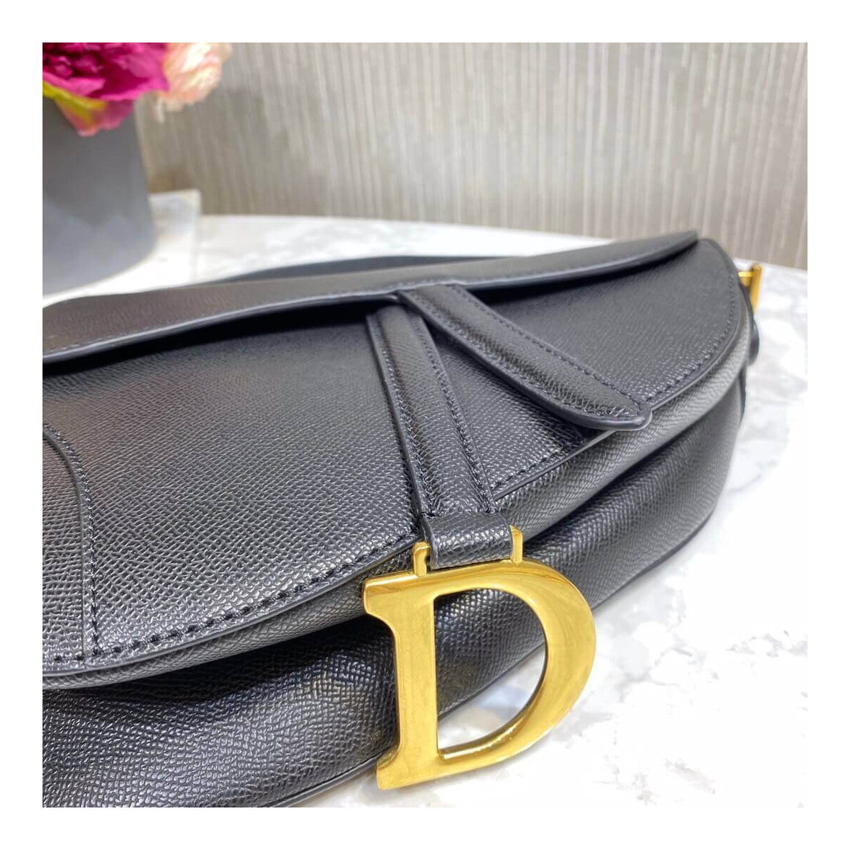 Christian Dior Saddle Bag in Grained Calfskin M0446