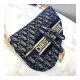 Dior Oblique Embroidered Velvet Saddle Bag M0446C