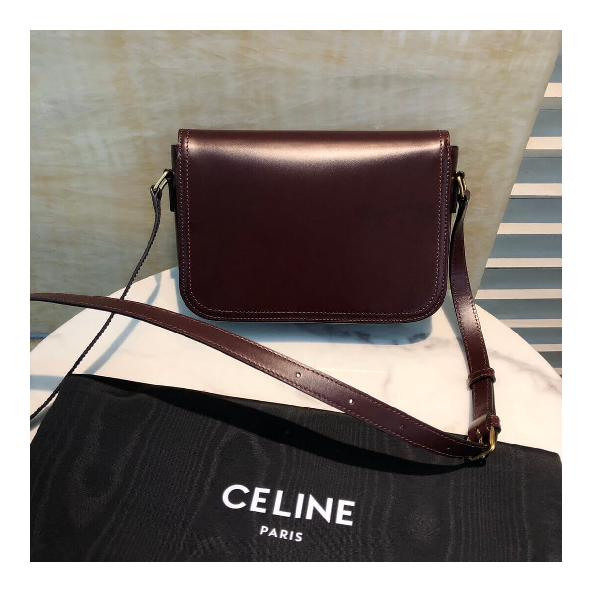 Celine Medium Crecy Bag In Satinated Calfskin 191373