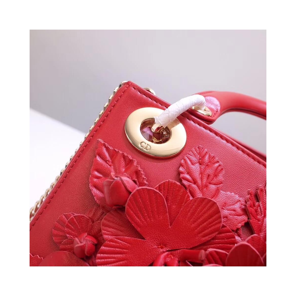 Christian Dior Lambskin Embroidered Flowers Mini &quot;Lady Dior&quot; Bag M0565