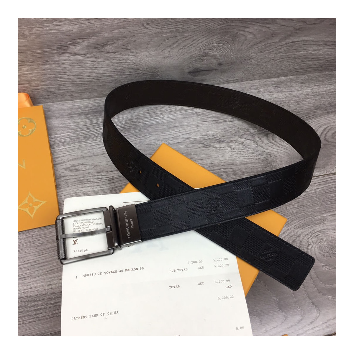 Louis Vuitton Damier Print 40mm Reversible Belt M9156