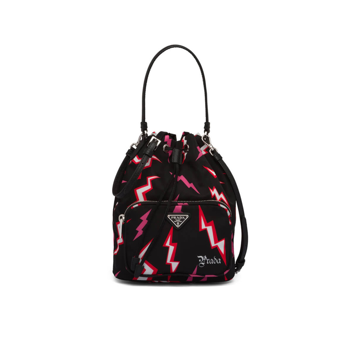 Prada Lightning Print Nylon Shoulder Bag 1BH038