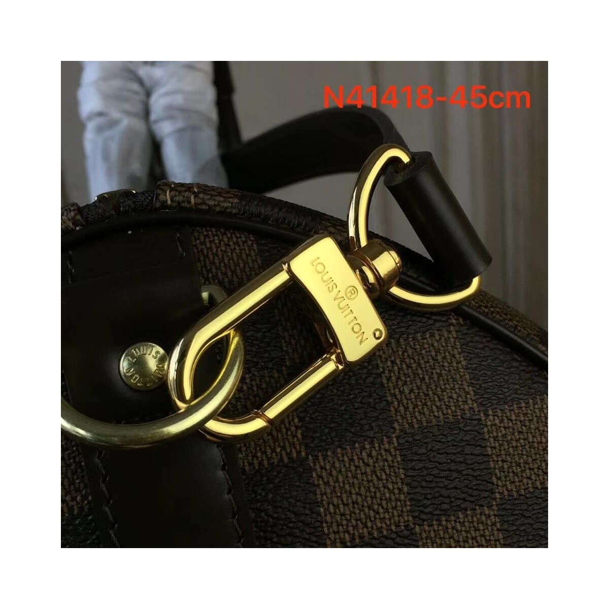 Louis Vuitton Damier Ebene Canvas Keepall Bandouliere 45 N41428