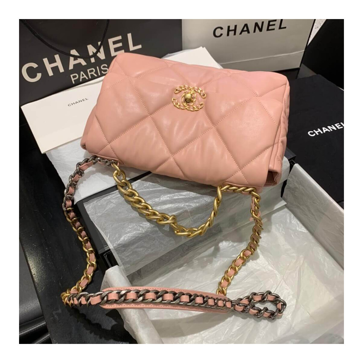 Chanel 19 Large Lambskin Flap Bag AS1161