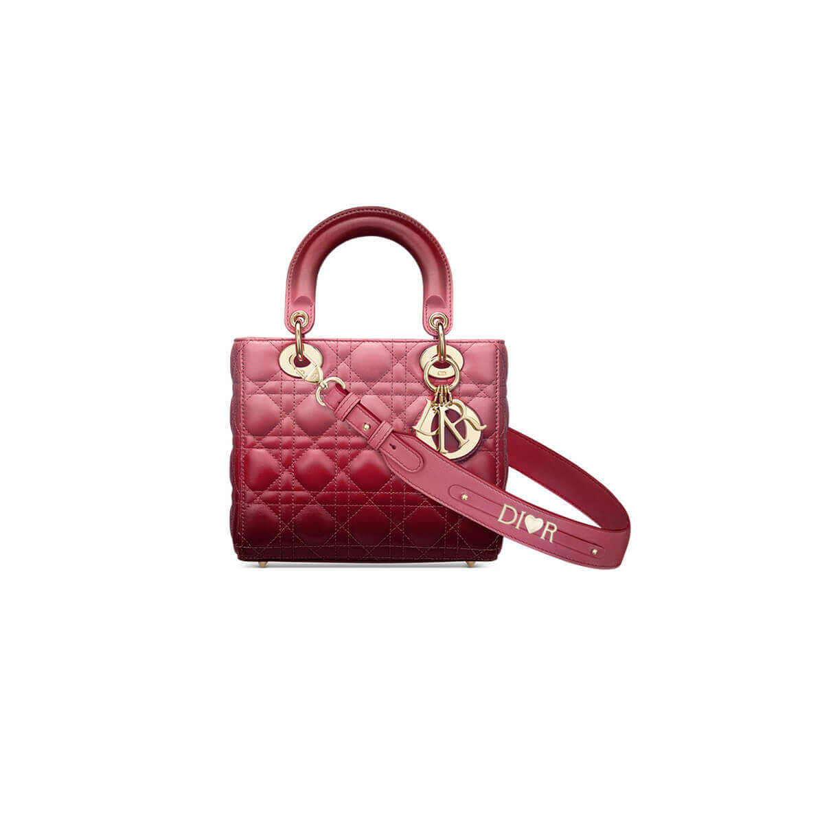 Lady Dior My ABCDior Bag in Strawberry Pink Gradient Cannage Lambskin M0538