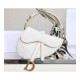 Christian Dior Mini Saddle Bag in White Oblique Jacquard M0447