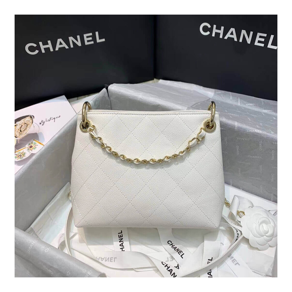 Chanel Grained Calfskin Small Hobo Bag AS1461