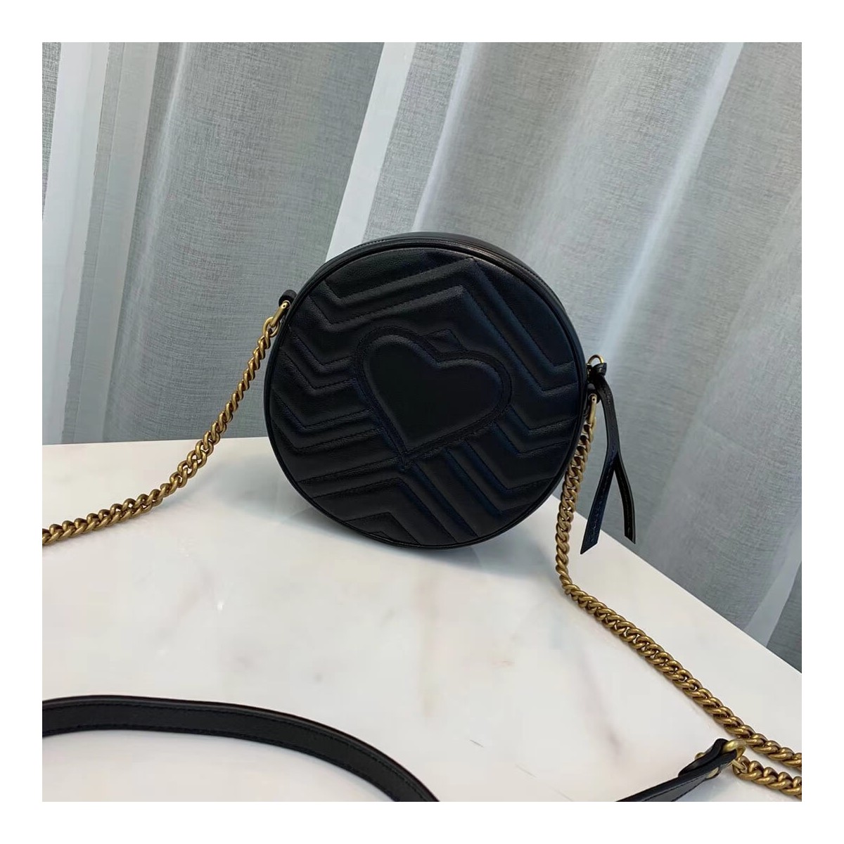 Gucci GG Marmont Mini Round Shoulder Bag 550154