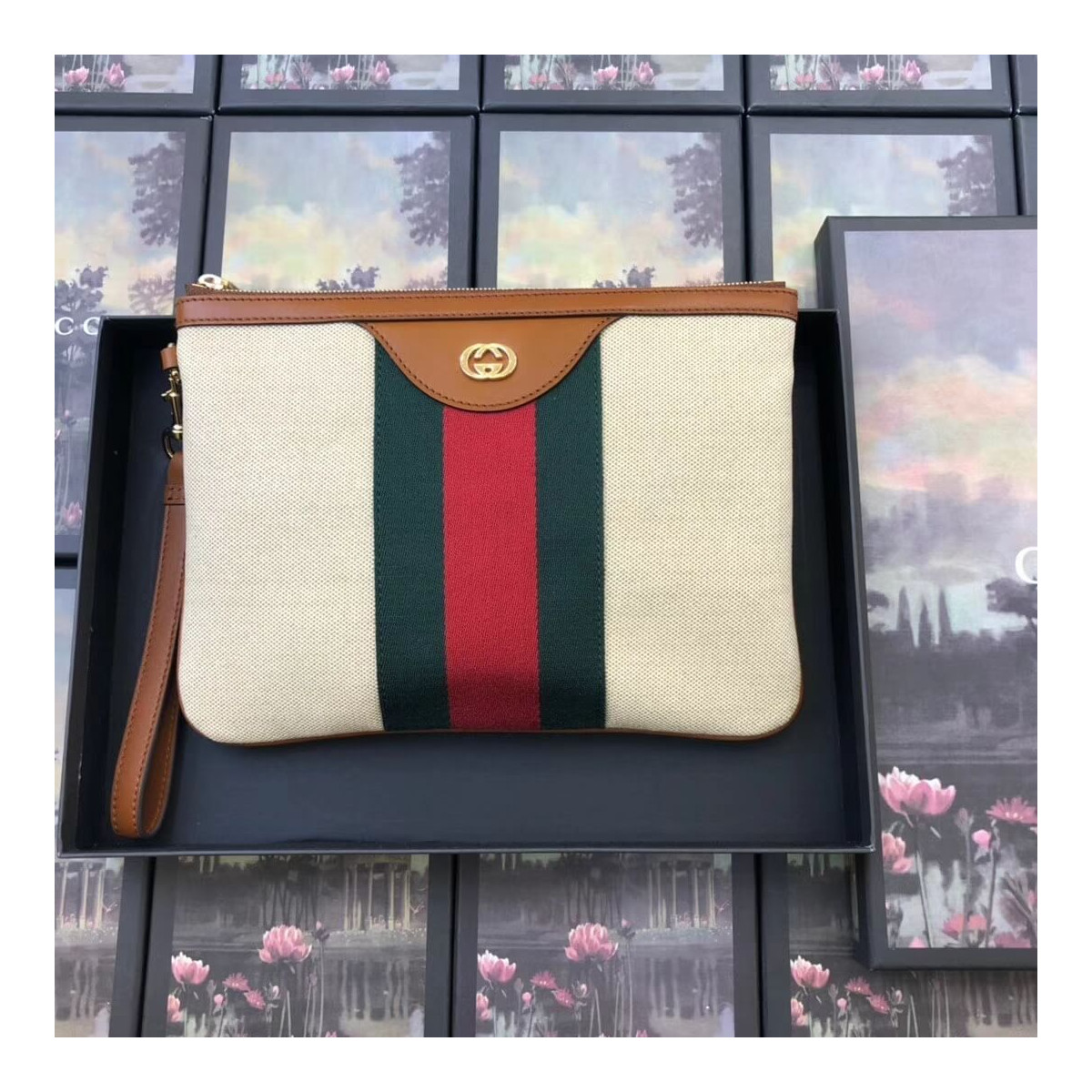 Gucci Canvas Vintage Web Pouch 449479